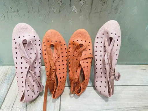 Stylish PU Women's Bellies Ballerinas, textured slip-on shoes in sizes IND-3 to IND-8 (India)