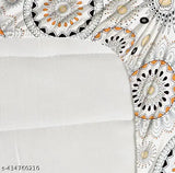 Microfiber ethnic motifs fitted elastic King bedsheet (70 x 78), fits 8-inch mattress, 2 pillow covers included