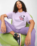 Cotton blend oversized printed tee, XL (45in bust, 29in length), Indian fashion for women