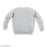 Grey cotton blend milange sweatshirt with graphic print for toddler boys, ideal for winter partywear
