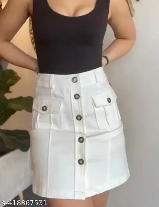 Denim self-design western skirt for women, gorgeous and fabulous, size 26, 28, or 30 from India