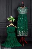 Indian Georgette embroidered Kurta Sharara set, sleeveless with round neck, single size in XXL