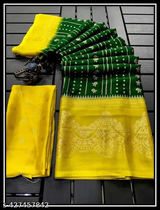 Chiffon Georgett saree with foil print for women, vibrant and versatile for party or daily wear