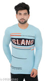 Semi-winter cotton blend lycra round neck full sleeve printed t-shirt for men, stylish design and soft fabric for casual wear