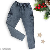 Black denim jogger pant for men & boys. High-quality dyed/washed denim joggers by NR Mart." (108 characters)