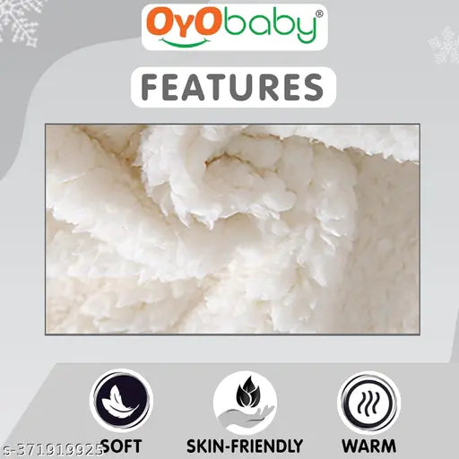 Fleece OYO BABY star-printed hooded baby blanket, 0-6 months, soft & versatile for mild winter use