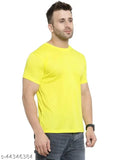 Stylish elegant men's solid t-shirt, poly blend, short sleeves - S (38in/26in), M (40in/27in), L (42in/28in), XL (44in/29in), XXL (46in/30in)