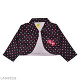 Pink satin print net long gown dress & jacket (LF216pnk) for kids 3-7 years, elegant Indian design on display