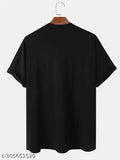 Radhe Krishna printed cotton blend t-shirt, regular fit, short sleeves, vibrant typography
