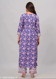 Rayon Nayra Cut Trending Kurta with Printed Net Pants, women's fashion from India