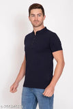 Blue Cotton Lycra Men's T-shirt, high-quality, comfortable, and trendy - EMILLINT