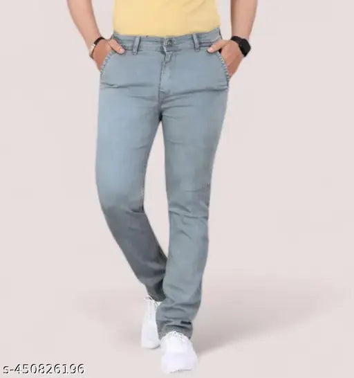 Stylish solid denim men's jeans from JK SELLS - size 28/30/32/34/36/38/40 (denim men's jeans on hanger)