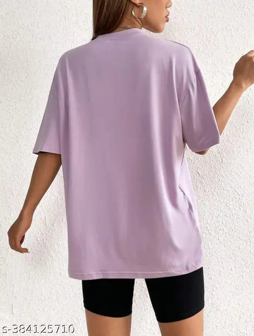Oversize cotton-blend t-shirt, three-quarter sleeves, size guide included
