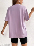 Oversize cotton-blend t-shirt, three-quarter sleeves, size guide included