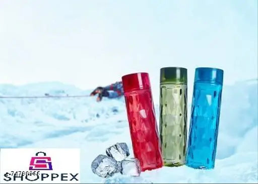 Translucent plastic water spray bottle, 10cm x 10cm x 1.5cm, BPA-free, leak-proof, freezer safe - Wonderful Water Bottles from India