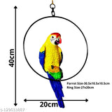 Poly resin, Indian handicraft parrot showpiece for home decor, 40cm x 20cm x 10.5cm, washable material