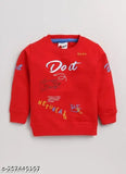 Rust cotton sweatshirt for kids, printed design, ideal gifting, size 6-12 months (13in length, 16in waist), made in India