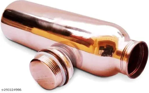 Brown copper water bottle plain, leak-proof & 100% authentic Indian-made