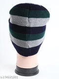 Arcylic men's winter cap, solid pattern, warm for cold weather, Made in India