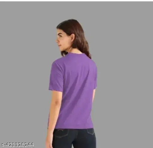 Purplepanda dil t-shirt for women, printed polyester with short sleeves and oversized fit, best quality new look