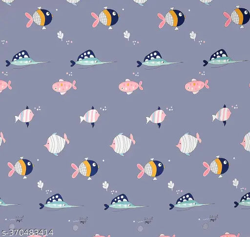 Grey premium cotton kids pattern single elastic fitted bedsheets with 1 pillow cover (72x36+6 drop inches), 220 TC supersoft for 72x366 drop inches, cartoon print, DWORTH brand