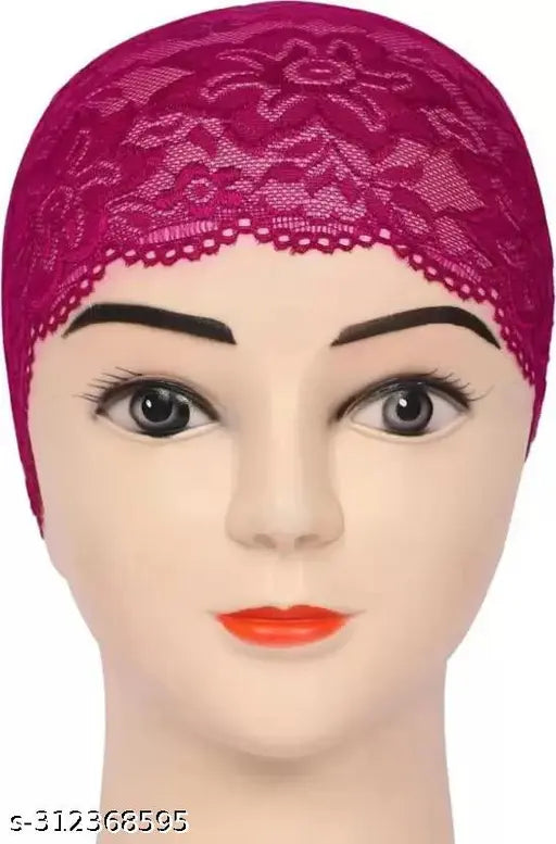 Islamic Premium Net Band Under Hijab Cap (Pack of 4), Lycra self-design onesize head wrap, made in India