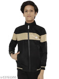 Colorblocked polyester kid's jacket, ideal for sports activities, flaunts style and comfort for 9-10 years old