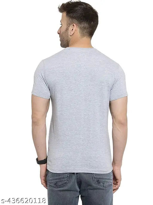 Men's cotton blend half sleeve round neck T-shirt, solid design in premium fabric for everyday wear