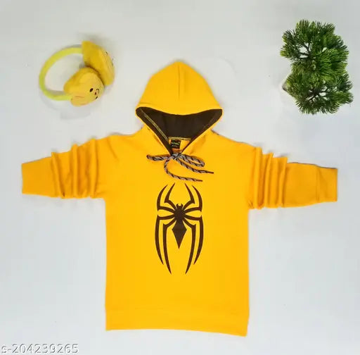 Cotton boys hoodie, printed design, long sleeves, size 4-5 years, Indian made apparel