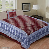 Jaipuri cotton single bed sheet set, 3 bedsheets and 3 pillow covers, fine quality Indian summer linen