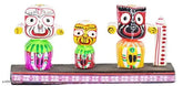 Ceramic Krishna Idol (Lord Jagannath, Subhadra, Balabhadra with Sudarshan Chakra) for home decor or car dashboards, 3cm x 6cm x 13cm size