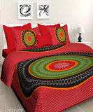 Cotton flat sheets combo for double bed, 144 thread count, Jaipuri design from India