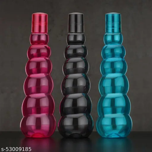 Unbreakable 1000ML leakproof water bottles, checkered pattern, pack of 3 for fridge, office, sports, school, gym, yoga in India