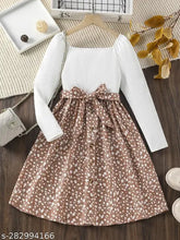 Rayon sleeved floral print frock for girls, designer tutu dress with long sleeves, Indian ethnic wear for toddlers
