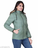 Indian-origin solid women's jacket with hoodie, features pockets and inner fur for warmth
