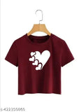 5 heart-printed lycra crop top & t-shirt for women and girls, India