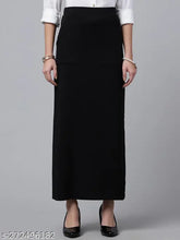 Black polyester net A-line formal skirt, waist sizes 28, 30, 32, 34 (36" length), on model
