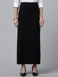 Black polyester net A-line formal skirt, waist sizes 28, 30, 32, 34 (36" length), on model