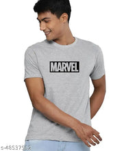 Organic Chics Marvel printed grey men's t-shirt, cotton short sleeves with graphic print for gym style