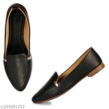 Synthetic ballerinas by Wooker Women Black Bellies - slip-on textured design with TPR sole for daily wear, office, college, or parties. Made in India, sizes: IND-3 to IND-8