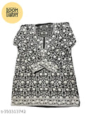 Elegant Black Georgette Short Kurta with Kashmiri Aari Embroidery, versatile for everyday wear