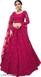 Silk blend embroidered Lehenga Choli with net dupatta, Indian Bollywood-style fashion