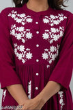 Rayon embroidered flared kurta by Purvija, great for parties and festive wear