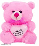 Pink & Red mono soft cap teddy bear combo (2 pack), unisex teddy toys for infants aged 0-2 years, made in India