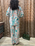 Cotton coord set vs night dress set, printed mix-and-match pyjamas in pure cotton for summer and winter daily wear. High-quality fabric, suitable for various occasions, India origin