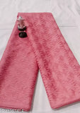 Brasso Net Pink Jacquard Art Silk Saree & Separate Blouse, embroidered Indian bridal wear, free size (L=5.5m, B=0.8m)