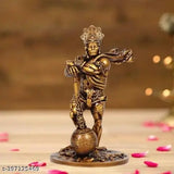 Golden poly resin Hanuman idol statue, intricately detailed with a height of 11cm and breadth of 6cm. Inspiring Lord bhaubali figurine ideal for car dashboards. Made in India