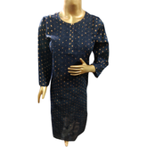 Blue Chanderi cotton Kurta, traditional Indian women's outfit