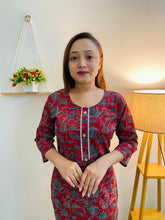 Red cotton traditional Indian kurti, breathable and comfortable