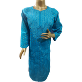Green Firoji cotton kurta with intricate embroidery detail